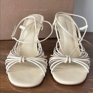 Anthropologie Cream Strappy Heels
